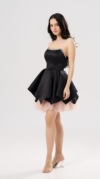 Rochie scurtă elegantă AMALIA neagra [3]