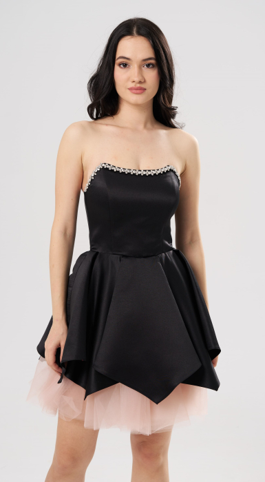 Rochie scurtă elegantă AMALIA neagra [5]