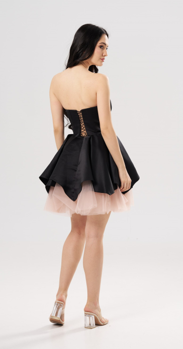 Rochie scurtă elegantă AMALIA neagra [4]