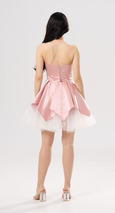 Rochie scurtă elegantă AMALIA roz [3]