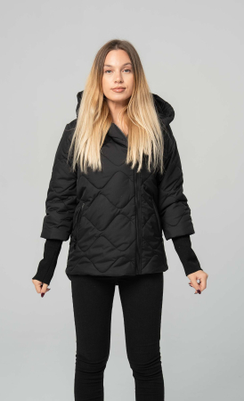 GECI, VESTE - Geaca-dama-DORA-scurta-matlasata-negru