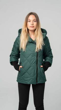 GECI, VESTE - Geaca-dama-DORA-scurta-matlasata-verde