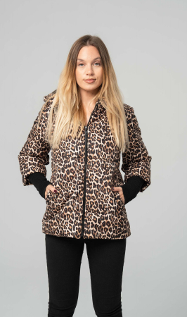 GECI, VESTE - Geaca-dama-scurta-CORA-leopard-matlasata