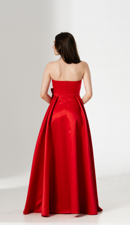 Rochie CORALIA, lunga , din tafta, cu accesoriu in talie [1]