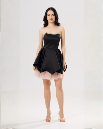 ROCHII OCAZIE - Rochie scurtă elegantă AMALIA neagra