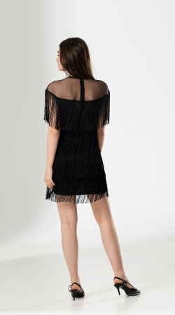 Rochie MARGA, mini, eleganta, cu franjuri [2]