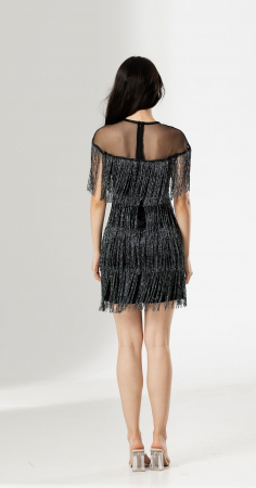 Rochie MARGA, mini, eleganta, cu franjuri [2]