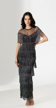 ROCHII LUNGI - Rochie MARGA, lunga, eleganta, cu franjuri