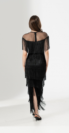 Rochie MARGA, lunga, eleganta, cu franjuri [2]