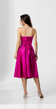 Rochie midi, DENISA, bust structurat ,fusta clos,talie accesorizata [2]