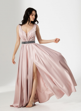 Rochie TARIK, lunga, din tafta, cu curea in talie [1]