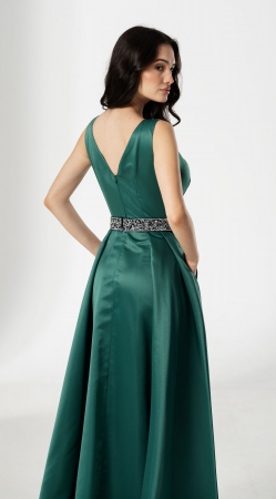 Rochie TARIK, lunga, din tafta, cu curea in talie [3]