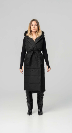 GECI, VESTE - Vesta-dama-CARLA-lunga-matlasata-neagra