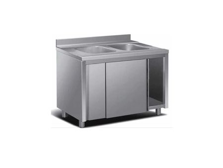 Mobilier Inox - Chiuvetă închisă cu 2 cuve