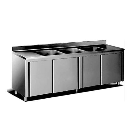 Mobilier Inox - Chiuvetă închisă cu 3 cuve