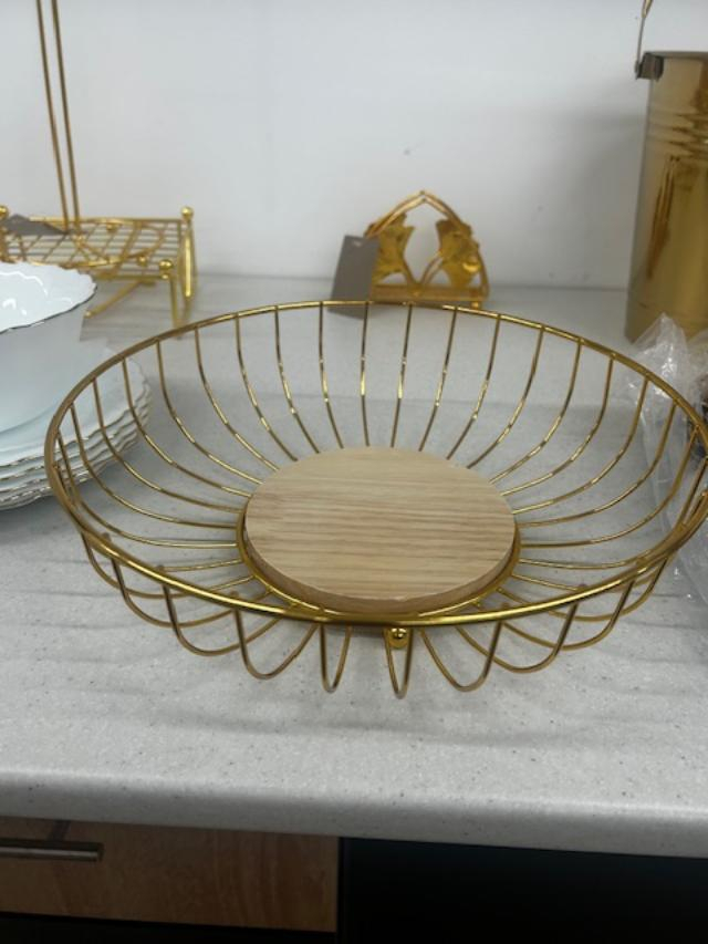 FRUCTIERA DIN METAL SI LEMN , AURIE ✨ [2]