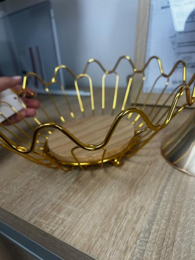 FRUCTIERA DIN METAL SI LEMN , AURIE ✨ [2]