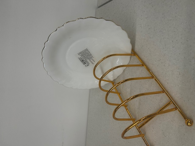 SET FARFURII CU MARGINE AURIE 18 PCS ( 3 MARIMI X 6 PCS ) & SUPORT AURIU CADOU [4]