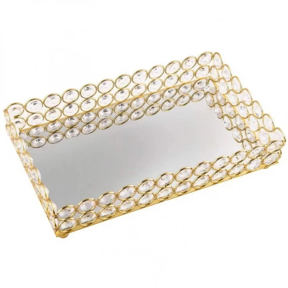 Decoratiuni - TAVA LUXURY GOLD CU STICLA SI METAL ✨