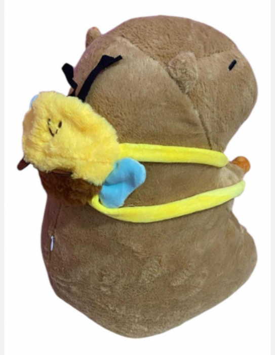 Capibara de Pluș 3-în-1 40 cm – Jucărie, Ghiozdănel și Păturică! [2]
