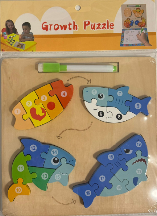 Set Educațional 2 în 1 – Puzzle „Evoluția Peștelui” 2 în 1 – Joacă, Învață și Creează! [1]