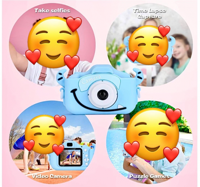 Cameră Foto Digitală Albastra pentru Copii cu CARD inclus [3]