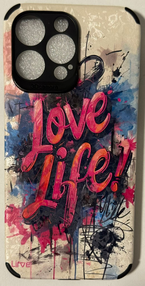 Husă de Telefon „Love Life!” – Energie Urbană, Stil Artistic și Mesaj Pozitiv [1]