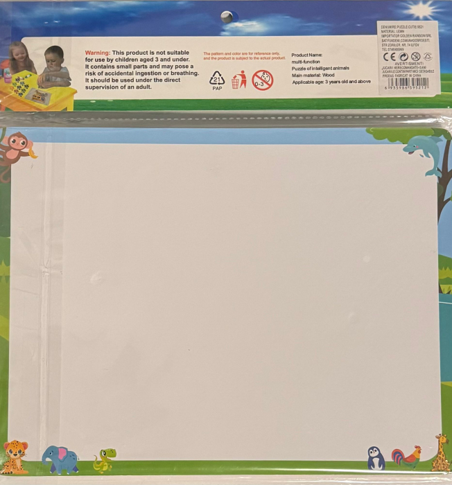 Puzzle Educațional 2 în 1 din Lemn 30x22 cm – Maimuțică și Ceas - Multifuncțional [2]