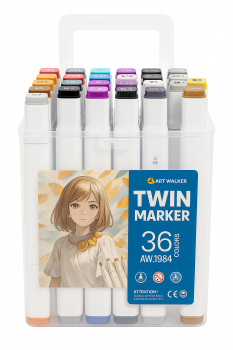 Set Markere Profesionale Art Walker Twin Marker – 36 Culori [4]
