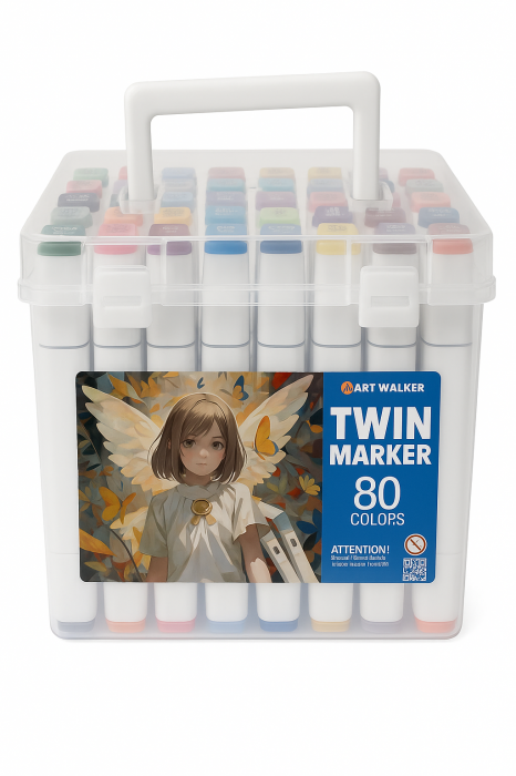 Set Markere Profesionale Art Walker Twin Marker – 80 Culori [1]
