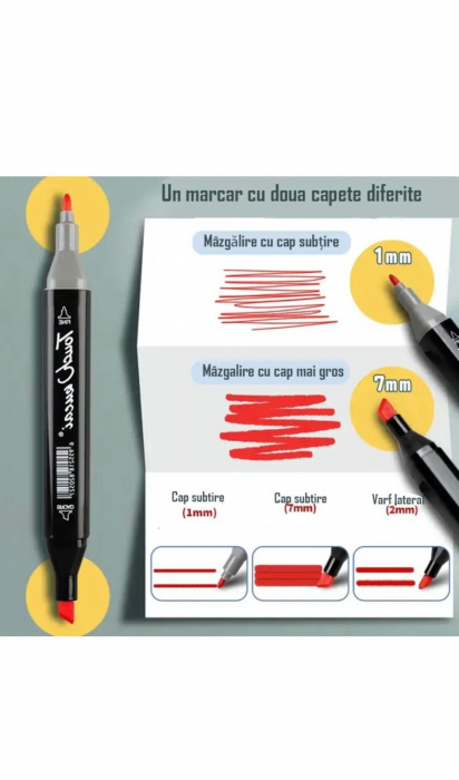 Set Markere Profesionale Touch – 48 Culori Vibrante în Husă Textilă [10]