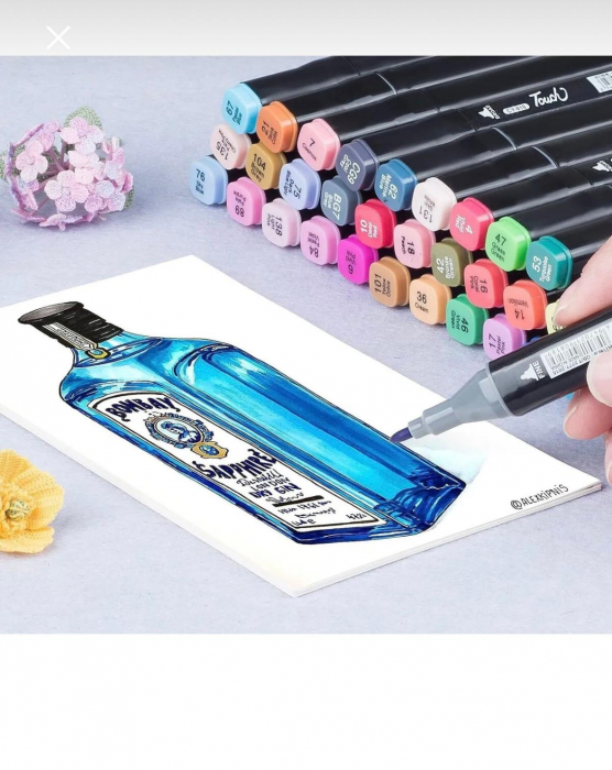 Set Markere Profesionale Touch – 48 Culori Vibrante în Husă Textilă [3]