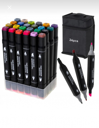 Set Markere Profesionale Touch – 24 Culori Vibrante în Husă Textilă [2]