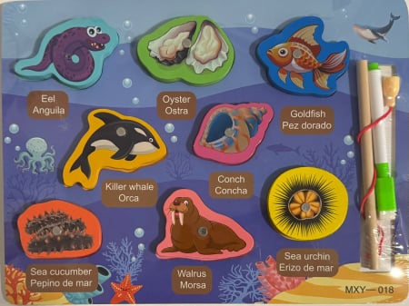 Jucarii Educative - Set Educațional 2 în 1 – Puzzle cu Animale Marine + Tablă de Desen Reutilizabilă