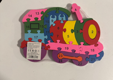 Puzzle 2-în-1 din Lemn – Alfabet și Cifre în Formă de Trenuleț [1]
