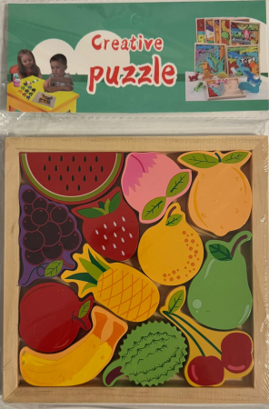 Puzzle din Lemn cu Fructe – Joacă și Învățare Delicioasă pentru Copii!