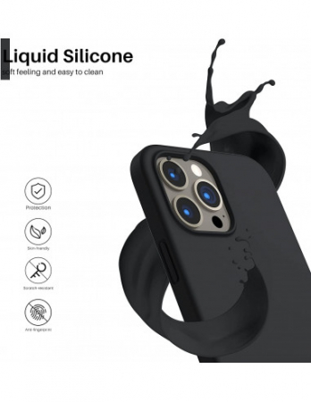 Husă IPhone Neagra Premium din Silicon Lichid cu 3 Straturi – Eleganță, Confort și Protecție Desăvârșită [2]