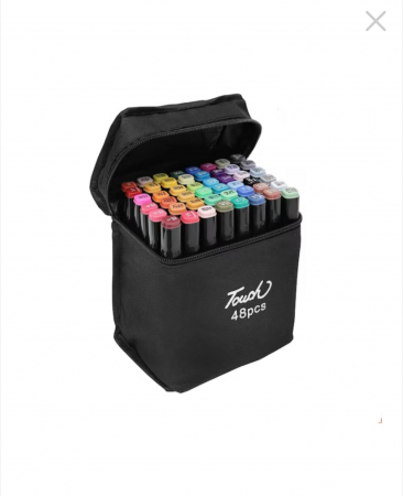 Papetărie - Set Markere Profesionale Touch – 48 Culori Vibrante în Husă Textilă