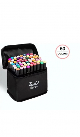Set Markere Profesionale Touch – 60 Culori Vibrante în Husă Textilă [9]