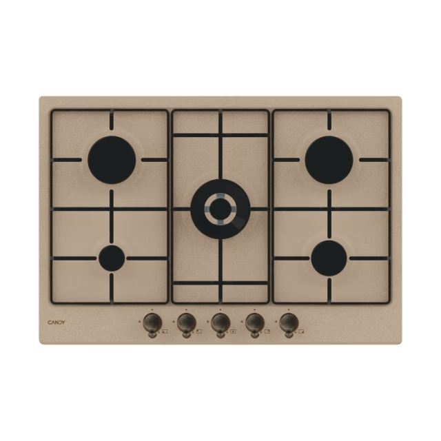 Plita incorporabila Candy CHW7AV4WGT, gaz, 5 zone, 75cm, Avena [1]