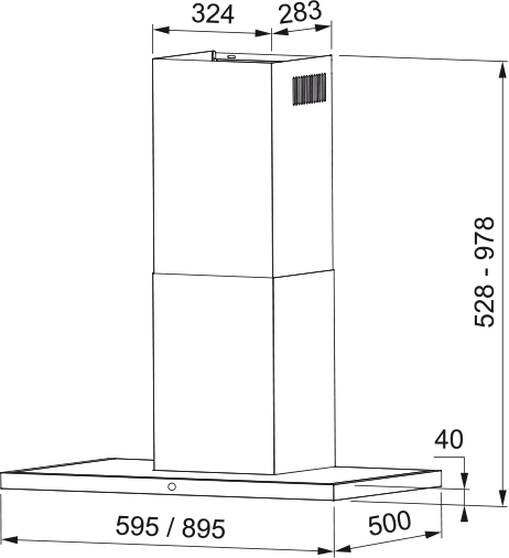 Hota Decorativa ARNO 90 XS/BK Inox/Nero [2]