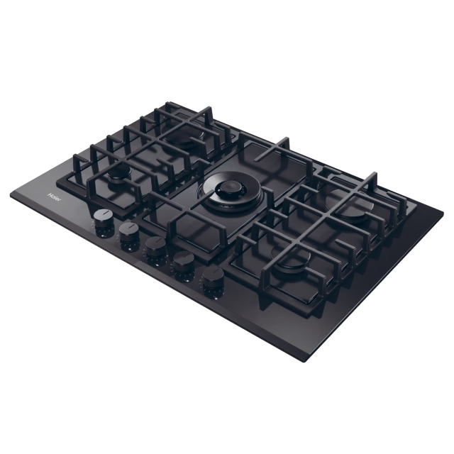 Haier HAVG75TBBP – Plită incorporabilă pe gaz, 5 zone, 75 cm, sticlă neagră [3]