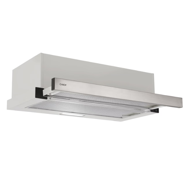 Hota incorporabila telescopica Candy CBT6130/3X, Capacitate de absorbtie 329 m3/h, 2 trepte de viteza, Iluminare LED, 2 filtre, Clasa B, 60 cm, Argintiu [1]
