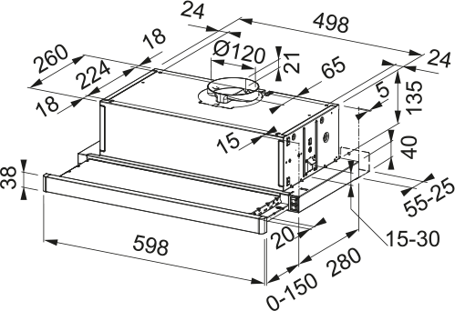 Hota Telescopica FSM 601 WH/GL / 2 Alb [2]
