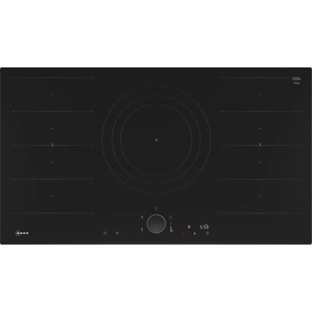 Plita incorporabila inductie Neff T69TTX4L0, 90 cm, FlexInduction, TwistPad, Home Connect, PowerBoost, 5 zone, rama inox, negru [2]