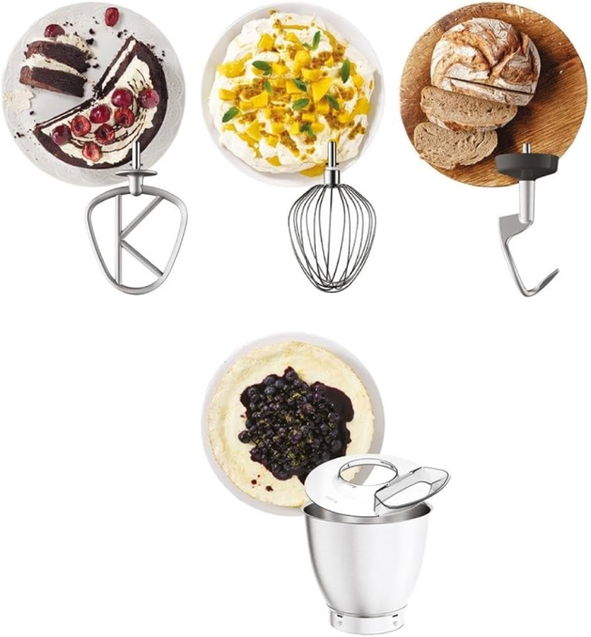 Kenwood Titanium Chef Baker XL KVL65.001WH, 1200 W, vas 7 L, mixer planetar, cântar integrat [2]