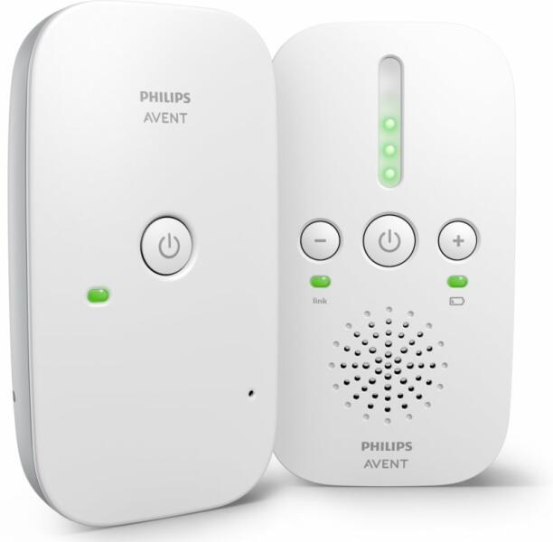 Baby monitor audio DECT digital, rază 300 m, Smart ECO, lumină de veghe, alb [2]