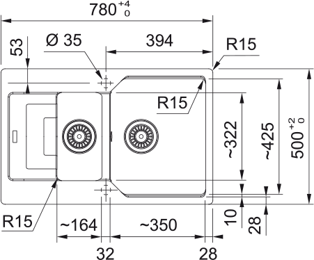 Chiuveta Fragranite UBG 651-78 Avena [2]