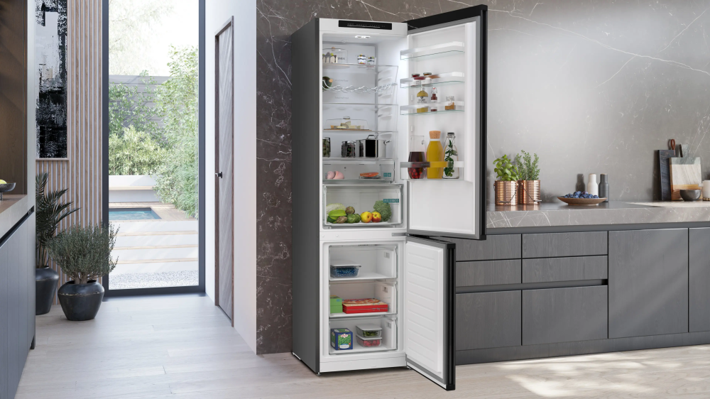 Combina frigorifica Siemens KG39N2XAG, 363 L, No Frost, 203 cm, clasa A, inox, congelator jos [2]