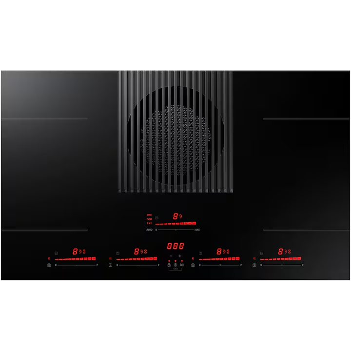 Plită cu inducție încorporabilă 83 cm – Dual Flex Zone, hotă integrată, 575 m³/h, touch control, negru [2]